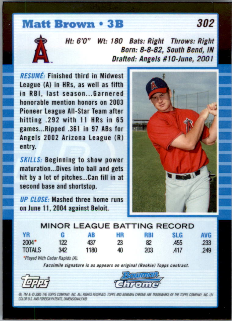 2005 Bowman Chrome Baseball Card Pick (Base) 103-330 - Picture 367 of 418