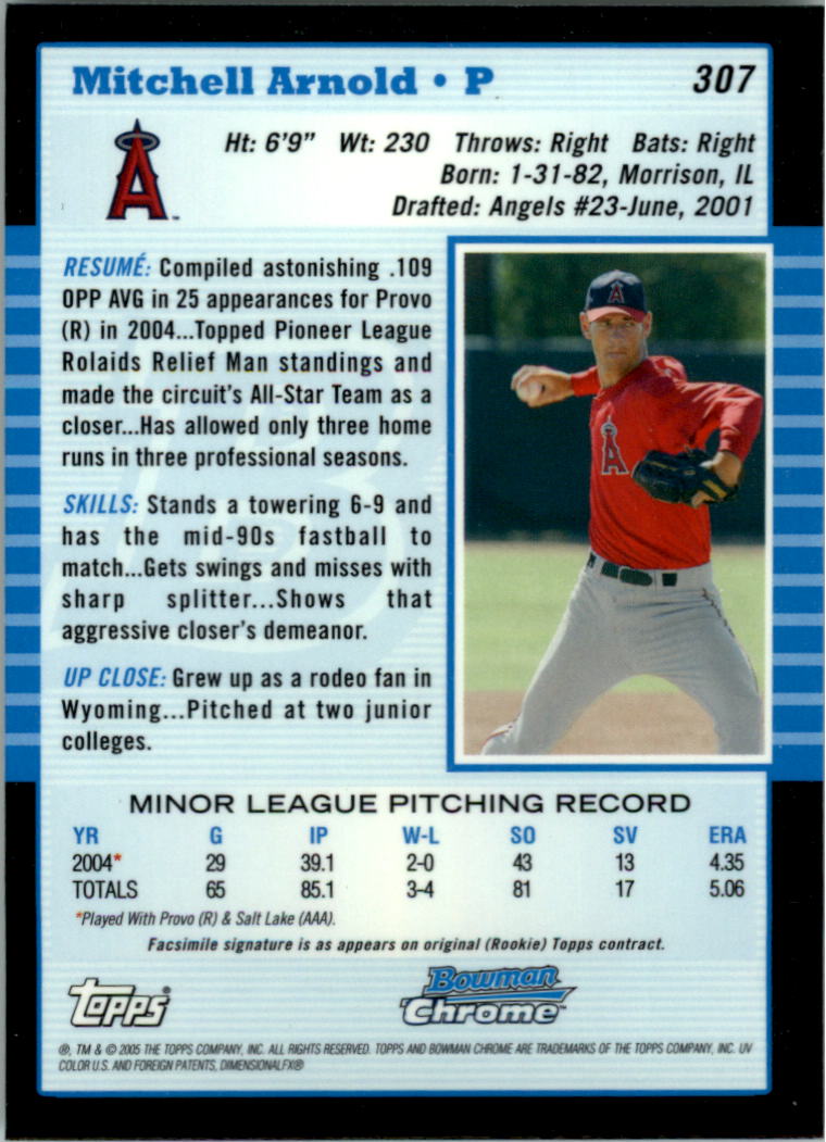 2005 Bowman Chrome Baseball Card Pick (Base) 103-330 - Picture 376 of 418