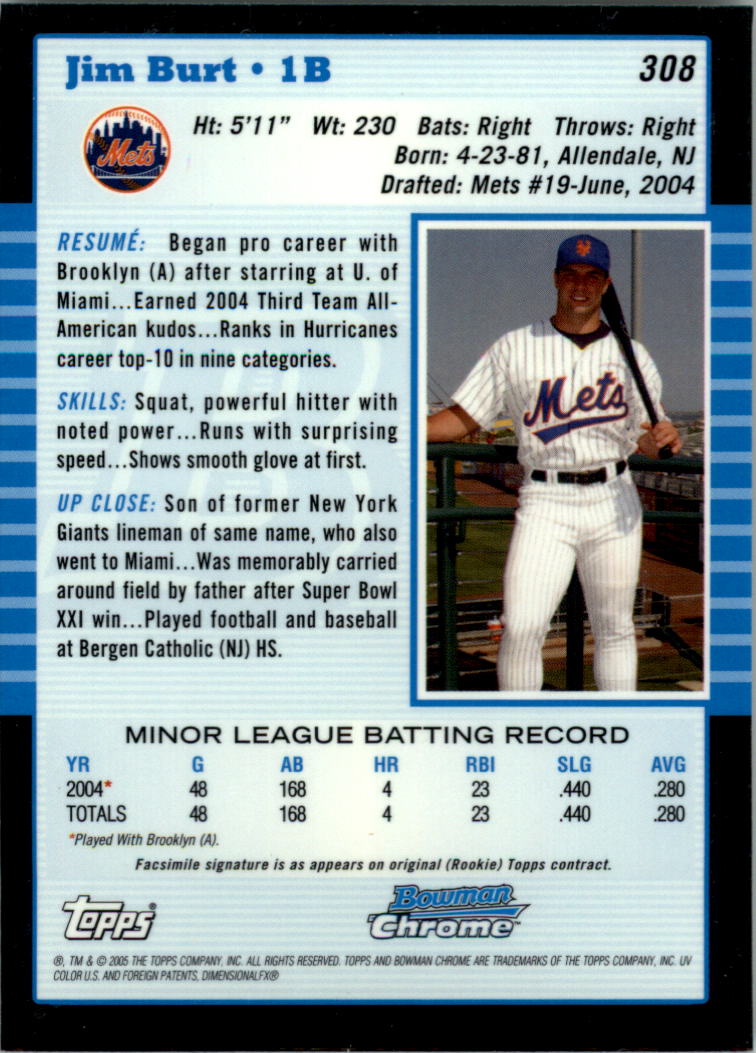 2005 Bowman Chrome Baseball Card Pick (Base) 103-330 - Picture 378 of 418