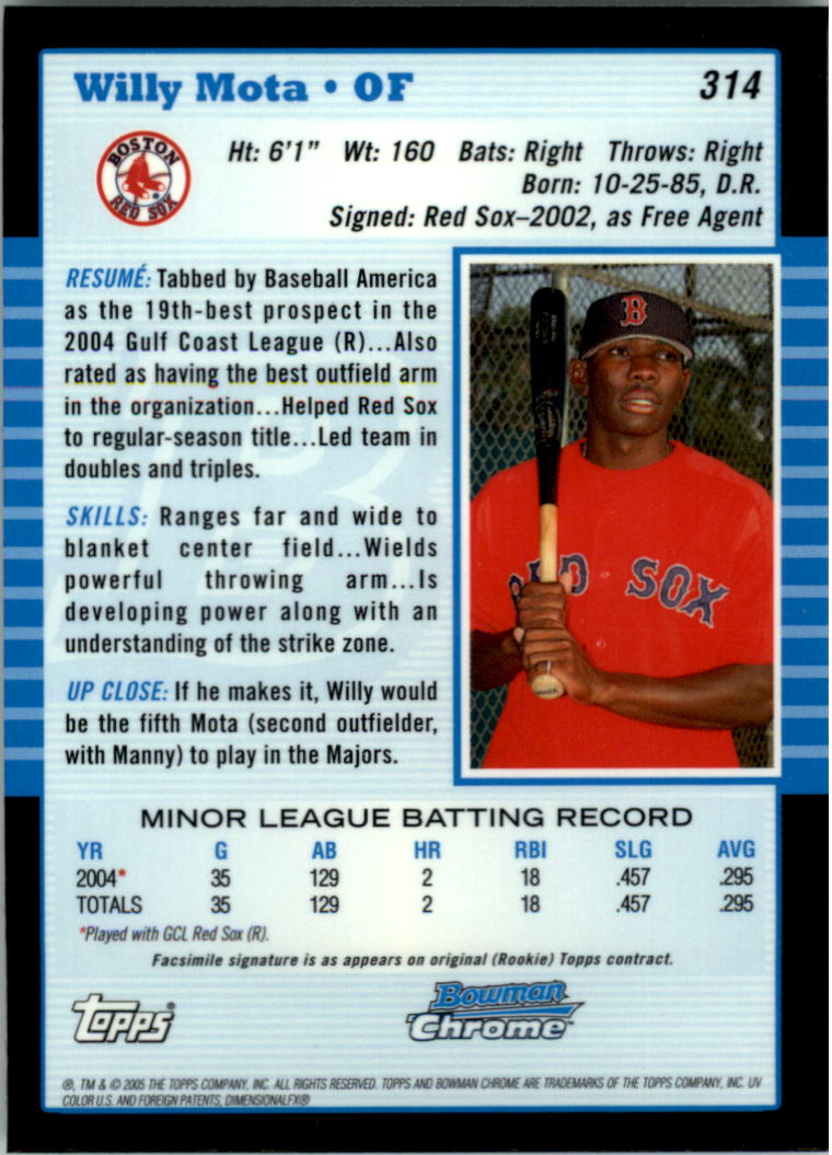 2005 Bowman Chrome Baseball Card Pick (Base) 103-330 - Picture 390 of 418