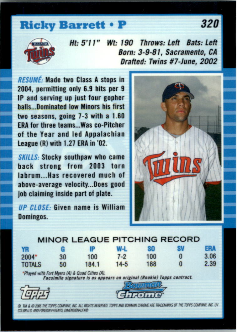 2005 Bowman Chrome Baseball Card Pick (Base) 103-330 - Picture 401 of 418
