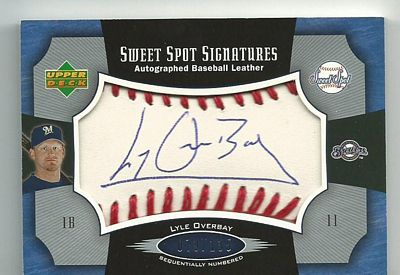 2005 Sweet Spot Signatures Red Stitch Blue Ink #LO Lyle Overbay/135