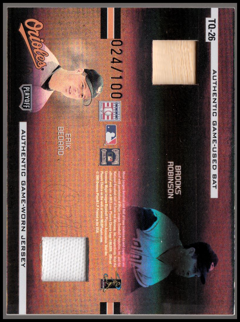 2005 Absolute Memorabilia Team Quads Swatch Single Spectrum Prime Black #TQ26 Baltimore Orioles/100 back image