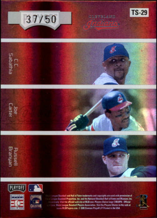 2005 Absolute Memorabilia Team Six Spectrum #TS29 Cleveland Indians back image