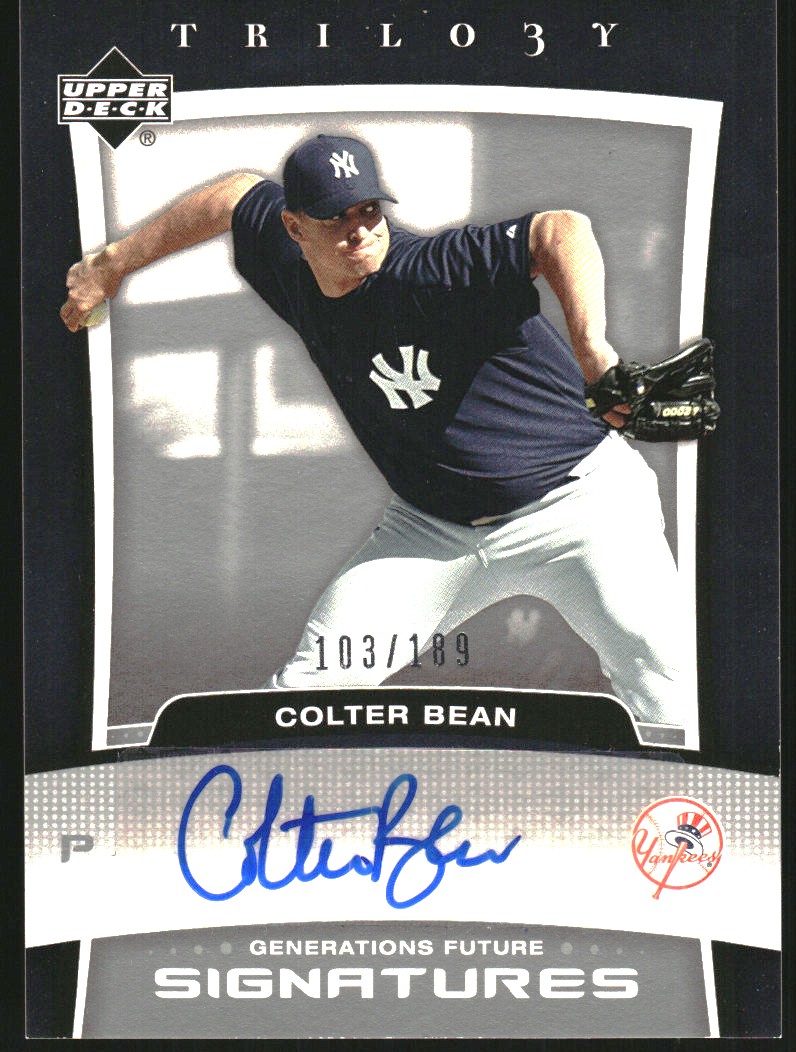 2005 Upper Deck Trilogy Generations Future Signatures Silver #BE Colter Bean/199