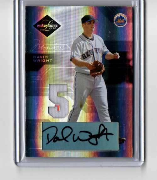 2005 Leaf Limited Monikers Material Jersey Number Silver #141 David Wright/75