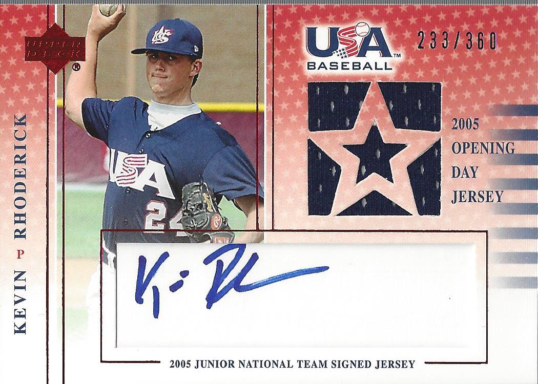 2005-06 USA Baseball Junior National Team Opening Day Jersey Signature Blue #KR Kevin Rhoderick