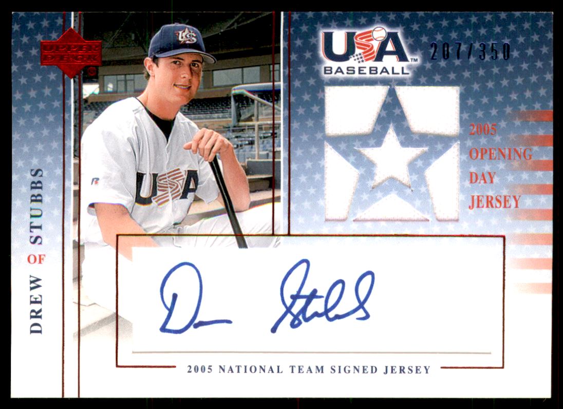 2005-06 USA Baseball National Team Opening Day Jersey Signature Blue #DS Drew Stubbs
