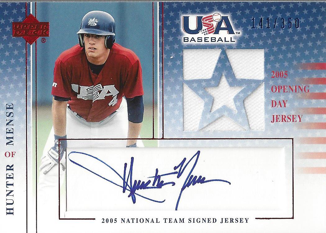 2005-06 USA Baseball National Team Opening Day Jersey Signature Blue #HM Hunter Mense