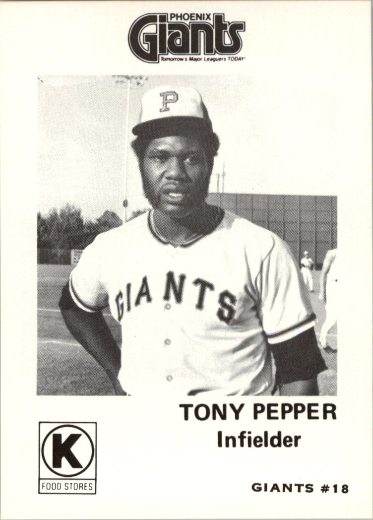 1975 Phoenix Giants Circle K #18 Tony Pepper