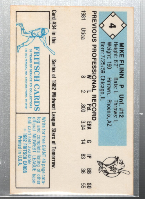 B6545- 1982 Fritsch Minor League Baseball Cards1 -You Pick- 15+ FREE US SHIP - Picture 59 of 59