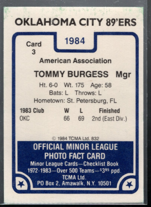 B6188- 1984 TCMA Minor League Baseball Card Group1 -You Pick- 15+ FREE US SHIP - Picture 9 of 11