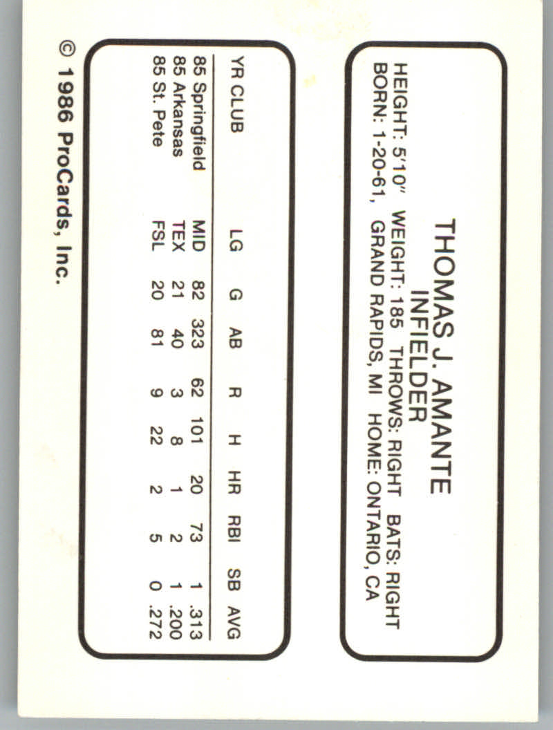 1986 Arkansas Travelers ProCards Baseball - Picture 3 of 51