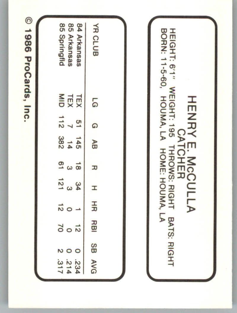 1986 Arkansas Travelers ProCards Baseball - Picture 27 of 51
