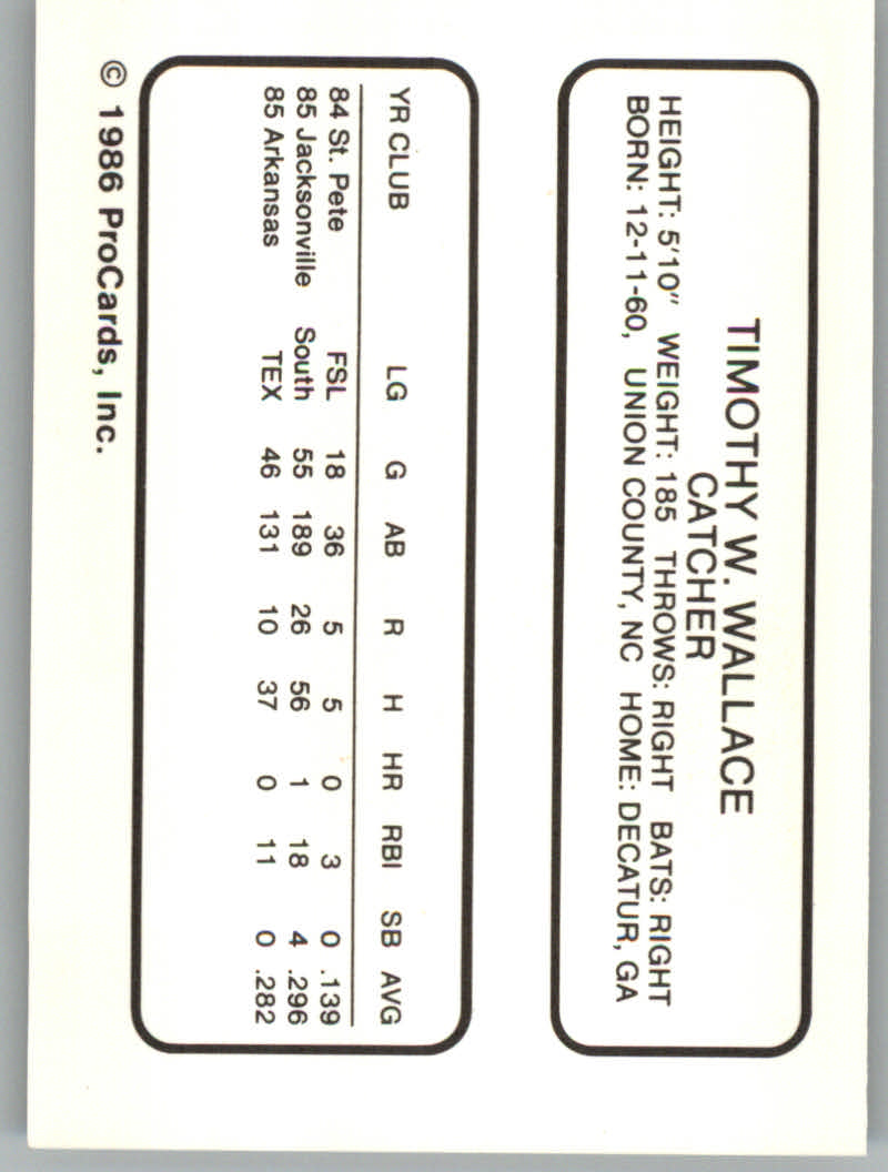 1986 Arkansas Travelers ProCards Baseball - Picture 49 of 51
