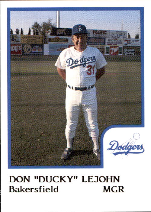 1986 Bakersfield Dodgers ProCards 19 Don Ducky LeJohn California