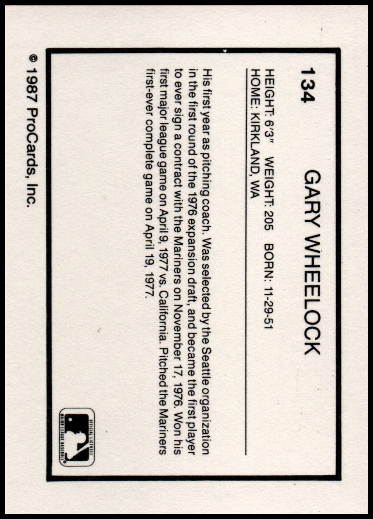 1987 Oklahoma City 89ers ProCards #134 Gary Wheelock - NM-MT