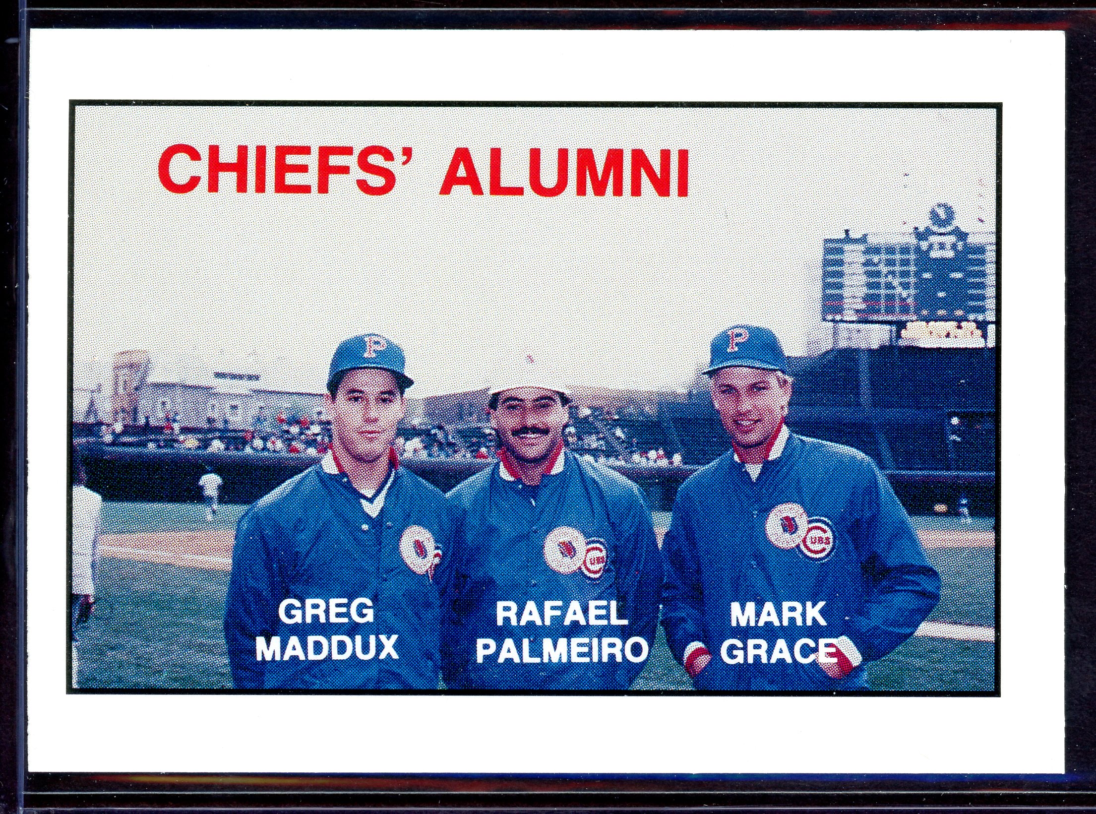 1988 Peoria Chiefs Team Issue #34 Mark Grace/Greg Maddux/Rafael Palmeiro