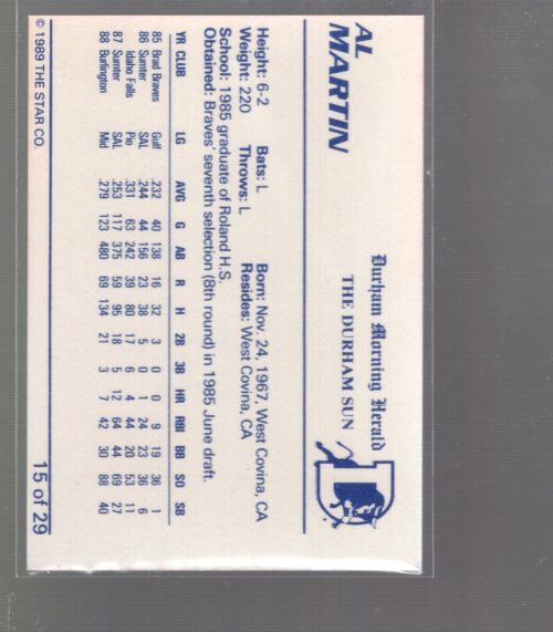 B3106- 1989 Star Minor League Baseball Cards G4 -You Pick- 15+ FREE US SHIP - Picture 66 of 285