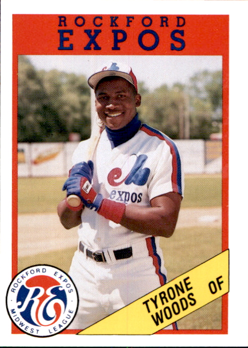 1990 Rockford Expos Litho Center #29 Tyrone Woods Brooksville
