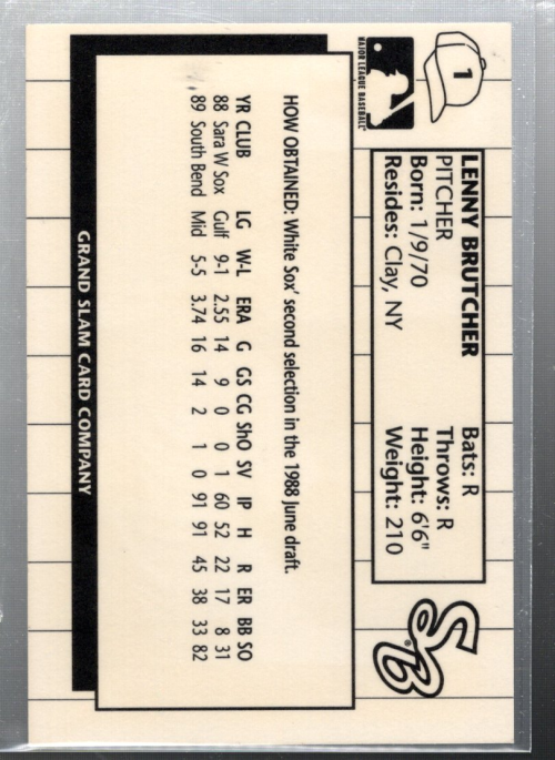 B6024- 1990 South Bend White Sox Grand Slam BB 1-30 -Tú eliges- 15+ ENVÍO GRATUITO A EE. UU. - Imagen 3 de 7