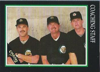 1991 Kane County Cougars Team Issue #26 Coaching Staff/Bob Miscik MGR/Larry McCall CO/O