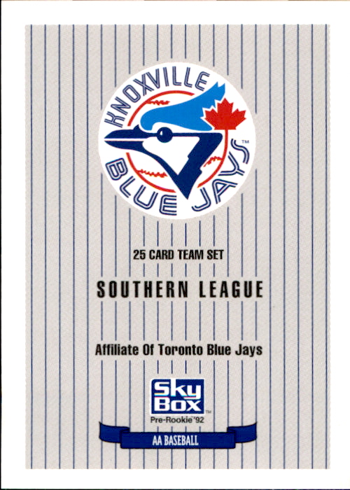 1992 Knoxville Blue Jays SkyBox NNO Checklist NM