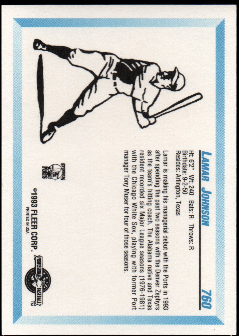 1981 Fleer Lamar Johnson . Chicago White Sox #350