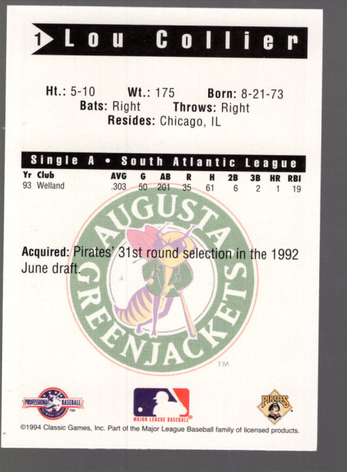 B6356- 1994 Classic Minor League Baseball Cards G1 -You Pick- 15+ FREE US SHIP - Picture 11 of 107