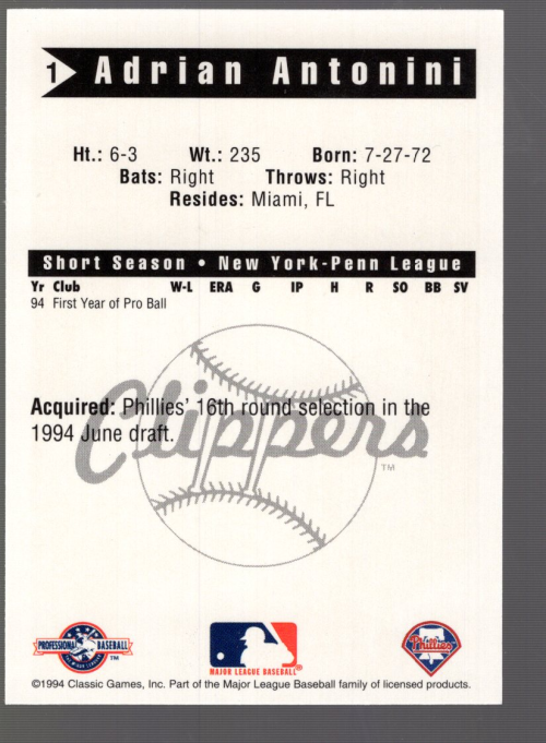 B6356- 1994 Classic Minor League Baseball Cards G1 -You Pick- 15+ FREE US SHIP - Picture 15 of 107