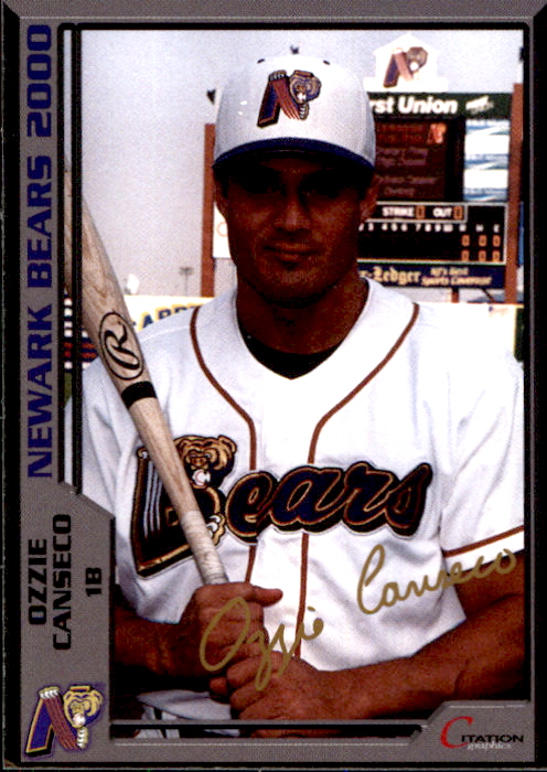 2000 Newark Bears Citation Graphics 9 Ozzie Canseco Havana Cuba 