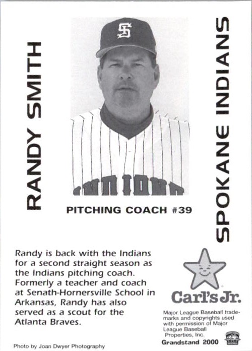 2000 Spokane Indians Grandstand #33 Randy Smith CO back image