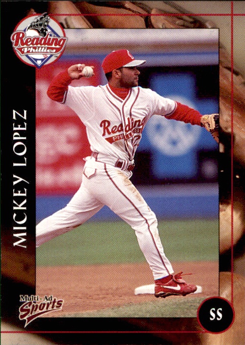2001 Reading Phillies Multi-Ad #12 Mickey Lopez