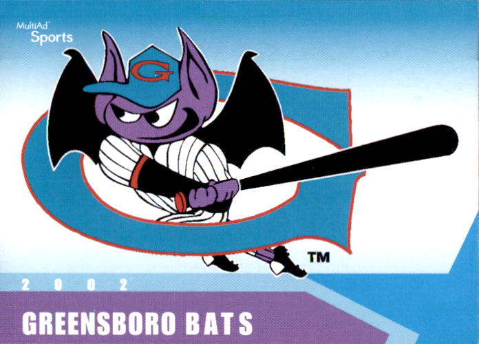 2002 Greensboro Bats MultiAd 29 Team Logo Checklist NM Baseball