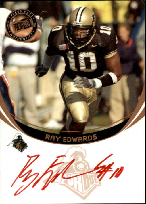 2006 Press Pass Autographs Bronze Red Ink #16 Ray Edwards/199*