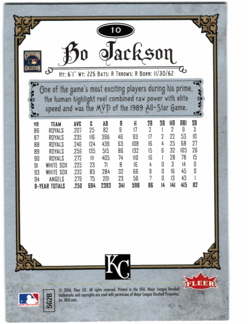 2006 Greats of the Game #10 Bo Jackson back image