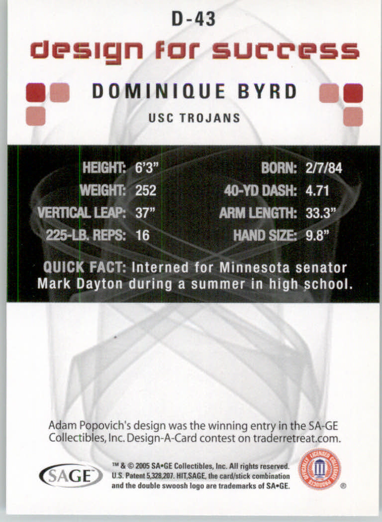 2006 Sage HIT Football "Design for Success Silver" Insert Cards - Picture 61 of 77