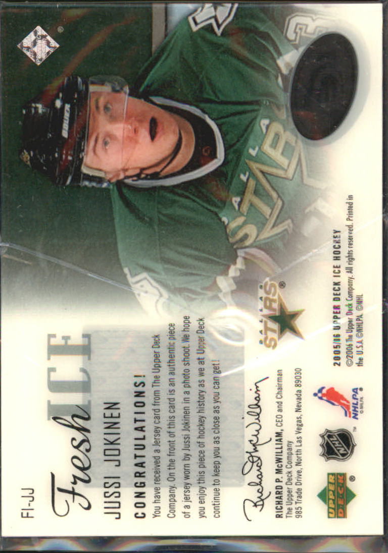 2005-06 Upper Deck Ice Fresh Ice Glass #FIJJ Jussi Jokinen