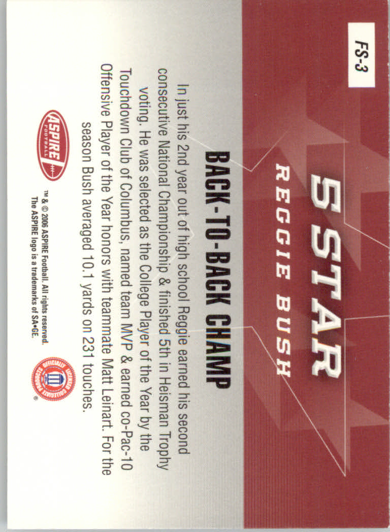 2006 Aspire (Sage) Football "Insert and Promo" Cards - Picture 7 of 61