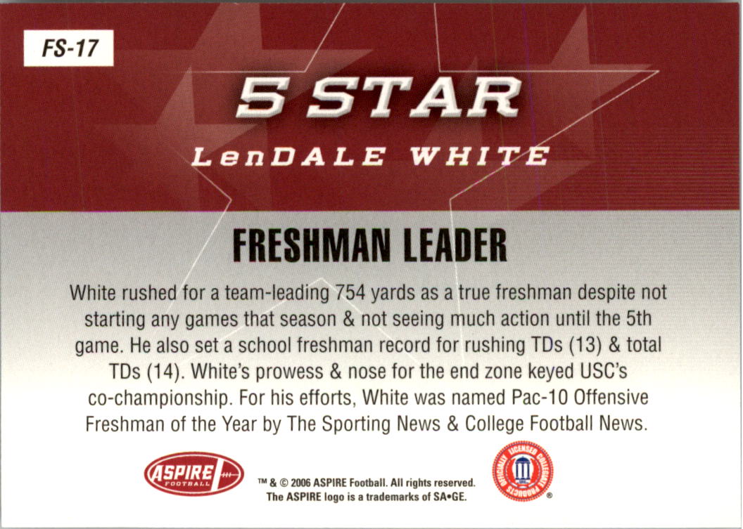 2006 Aspire 5 Star #FS17 LenDale White back image