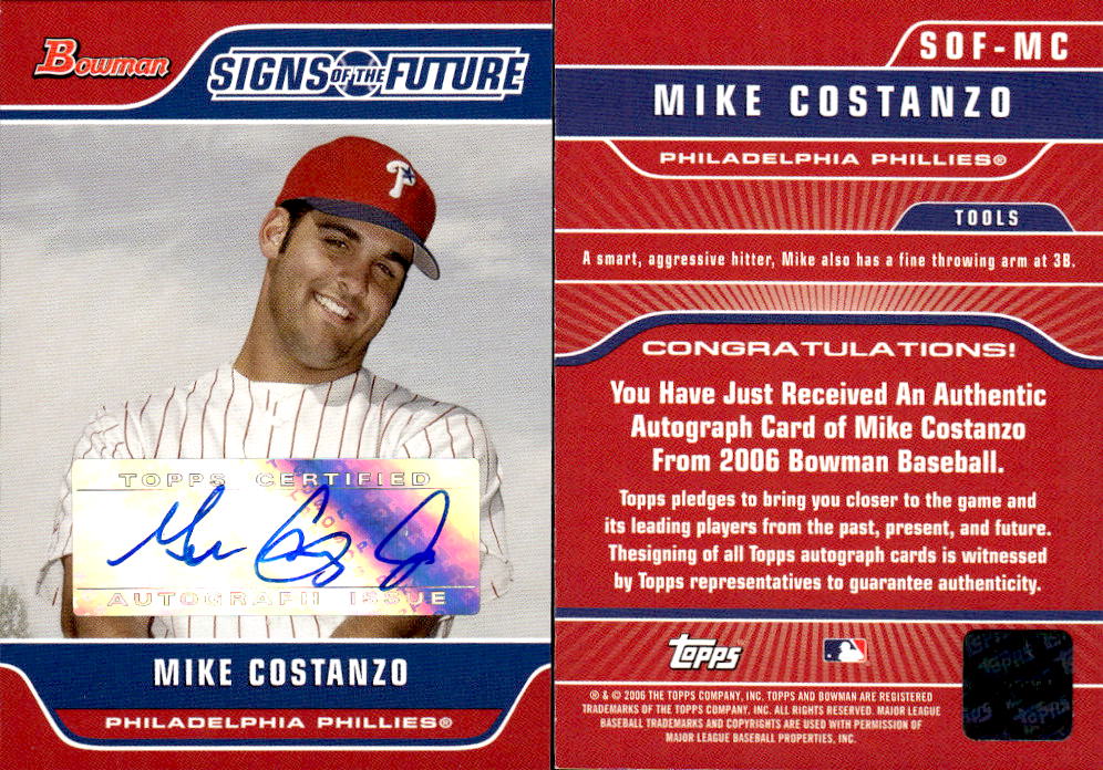 2006 Bowman Signs of the Future #MC Mike Costanzo D
