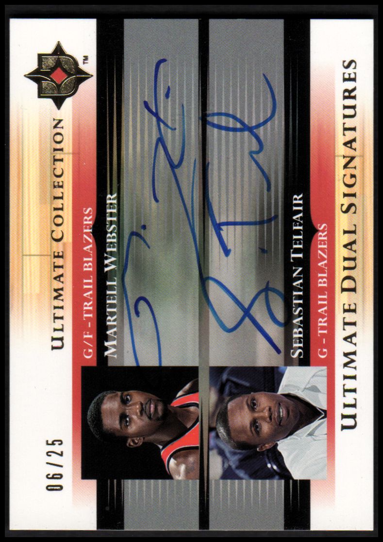 2005-06 Ultimate Collection Signatures Dual #DSWT Martell Webster/Sebastian Telfair