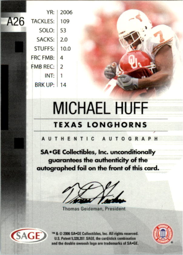 2006 SAGE Football Card Pick (Inserts)