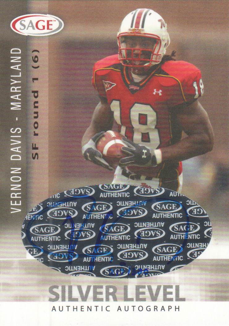 Vernon Davis Signed Sage Game Exclusive Card #13 Auto 49ers