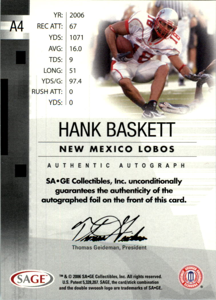 2006 SAGE Football Card Pick (Inserts)