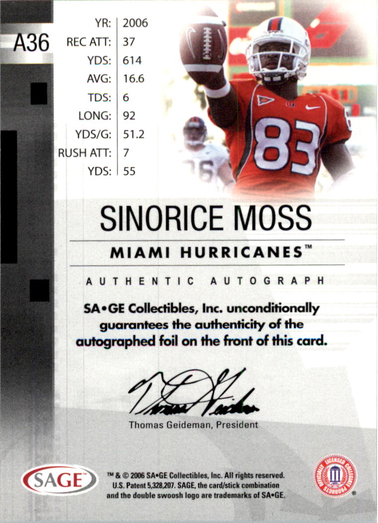 2006 SAGE Football Card Pick (Inserts)