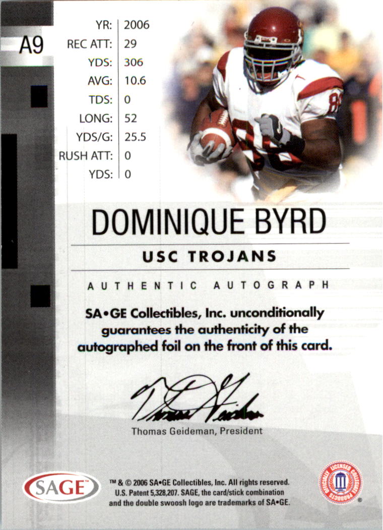 2006 SAGE Football Card Pick (Inserts)