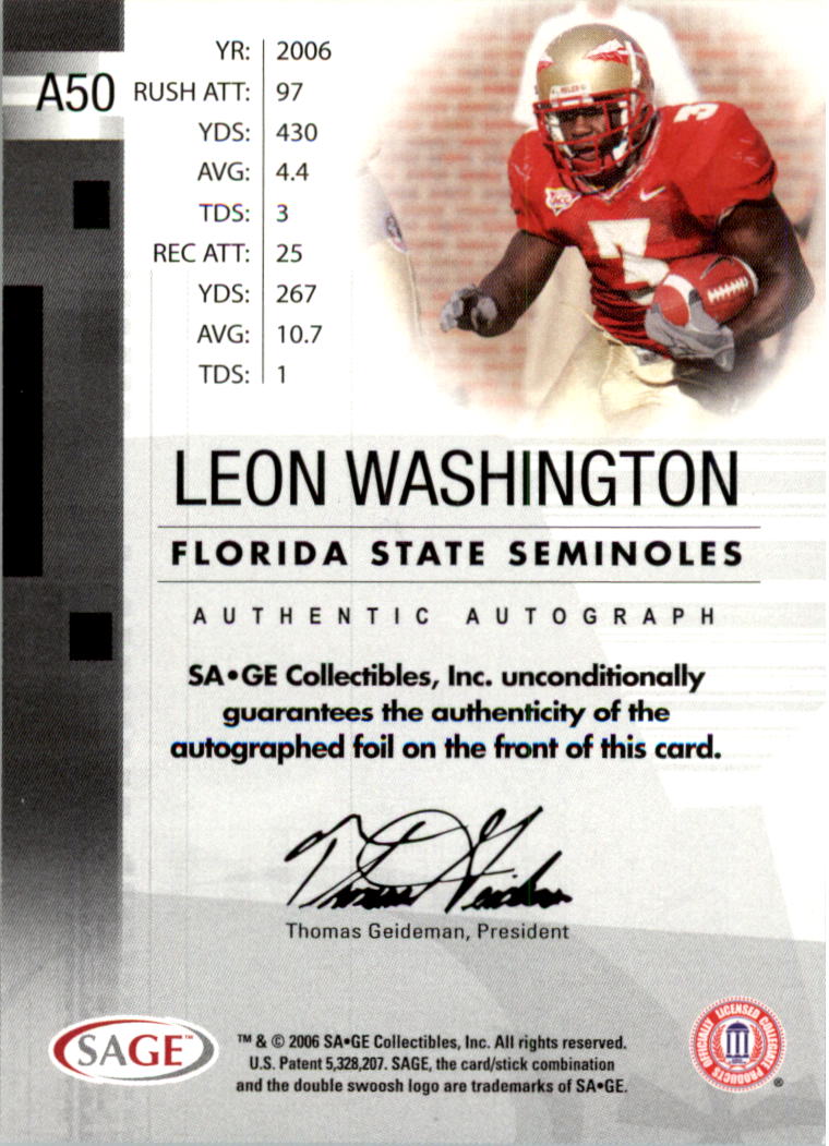 2006 SAGE Football Card Pick (Inserts)