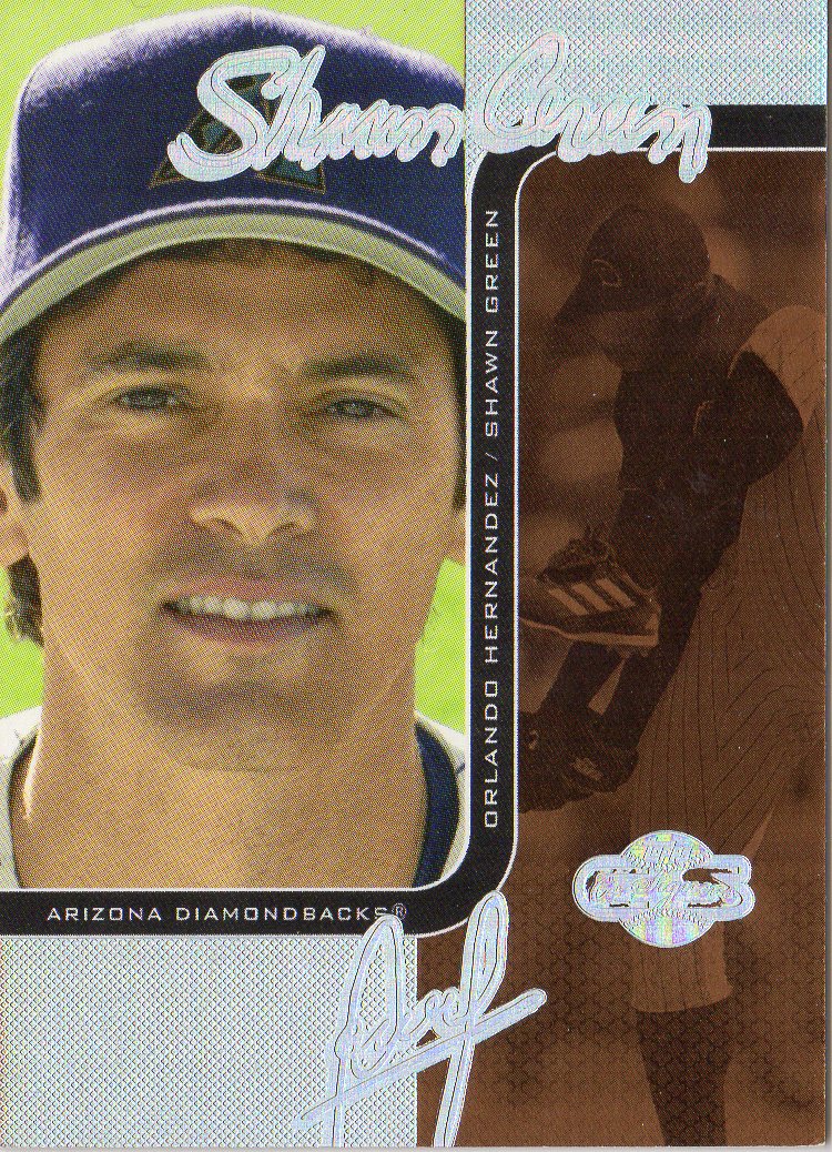 2006 Topps Co-Signers Changing Faces HyperSilver Bronze #45C Shawn Green/Orlando Hernandez