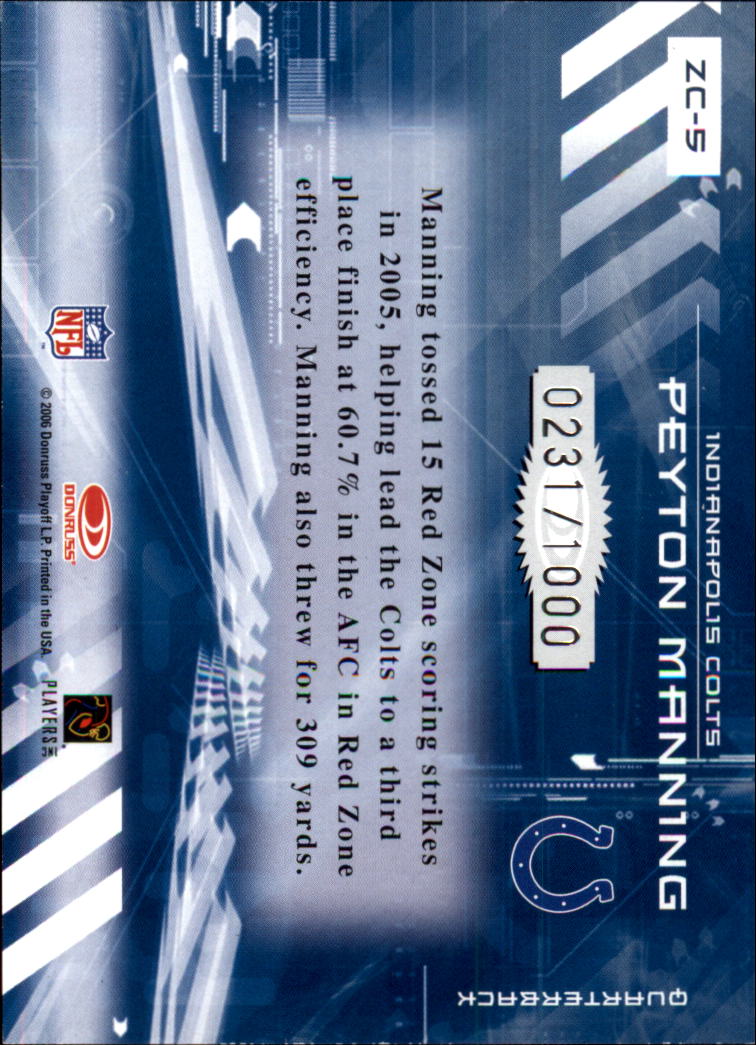 2006 Donruss Elite Zoning Commission Gold #5 Peyton Manning